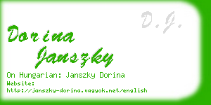 dorina janszky business card